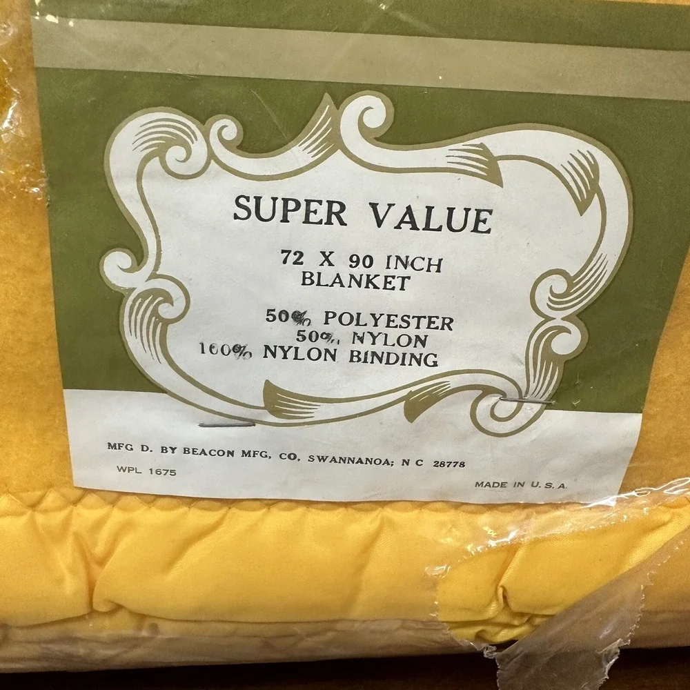 Vintage Beacon Blanket Harvest Gold Mustard Yellow 72